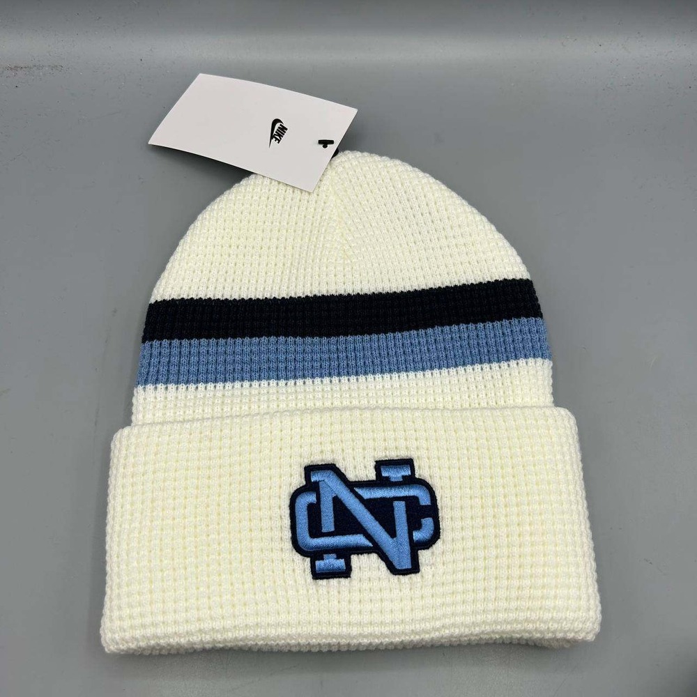 Nike North Carolina Tar Heels Hat Men White Blue Cuffed Beanie Cap New